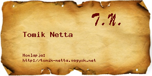 Tomik Netta névjegykártya